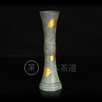 Japans Tibetan VI 4 gilt gold standing drum medium Japanese vase non-Japanese tea tray cup holder Japanese iron pot