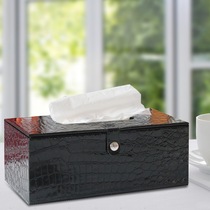 Crocodile leather tissue box desktop leather napkin box storage box hotel 200 drawing paper box