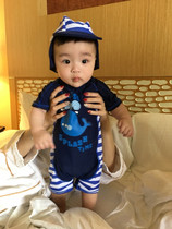  British foreign trade children boys babies baby sharks one-piece sunscreen UV protection warm hot spring swimwear tide