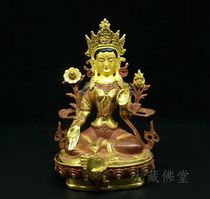 Tibetan Green Degree Mother 1 Ruler Bronze Statue of pure copper Half-Cure Gold Mikey Buddha brass High imitation Nepalese Buddhist Supplies