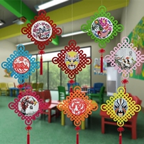 Kindergarten pendant Pendant Corridor environment layout Ethnic style Face mask Zodiac decoration Shop ceiling dress up