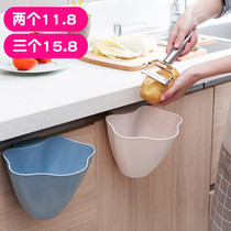 Home kitchen cabinet door-mounted large trash can household European-style uncovered plastic storage box trash basket