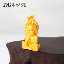 Gold Bodhisattva Pendant 999 Gold Necklace Golden Buddha Laughing Buddha Maitreya