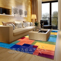 Nordic Colored Plaid Carpets Living-room Tea Table Sofa Bedroom Bedside Children Room Handmade acrylic Acrylic Carpet Full