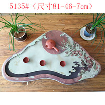 Genyun natural whole small large purple robe jade belt Stone tea tray hand carved stone tea table tea kung fu tea set