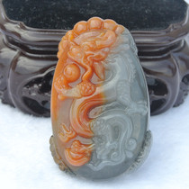 Yellow dragon jade belt buckle waist wear send husband send boyfriend Long dragon atmosphere mens jade belt buckle waist card waist hang