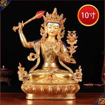 Pure copper Manjusri Bodhisattva Tibetan Tantric Buddha statue ornaments in batches to imitate Nepal all gilt gold 1 foot
