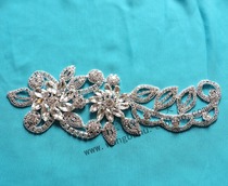 Crystal glass Diamond beaded finished hand-sewn DIY wedding dress dress waist dance clothes chest rhinestone decoration