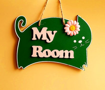 Kitty Room Card Eurostyle Creative Home Decoration Goods Kindergarten Wall Wall Wall wall Personality Wooden Door Card Hanging Decoration