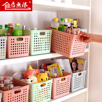 Storage basket thickened plastic finishing basket Rectangular hollow storage kitchen debris Household drawer storage box