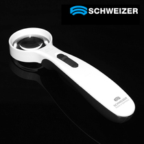 SCHWEIZER Reading Handheld Magnifying glass LED with light Made in Germany for the elderly Magnifying glass