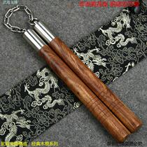 Economical two-cut stick two-piece stick African Huanghua pear steel chain wooden stick nunchaku two-section