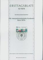 Federal Republic of Germany 1978-13 65th International Parliamentary Assembly Birth Paper First Day Commemorative Postmark