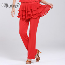  Latin dance trouser skirt new square dance clothing middle-aged and elderly dance culottes square dance culottes trousers practice clothes