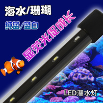 LED aquarium fish tank diving lamp Seawater coral fill light display fluorescent color growth blue and white pure blue breeding