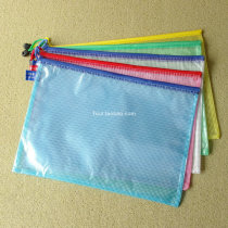 Office stationery wholesale A4 grid bag PVC file bag zipper bag Korean cute file bag plastic information bag
