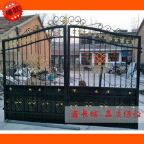 Wrought iron gate Courtyard door Iron door Villa door Garden door Community Zinc steel security door Double open European Wrought iron door