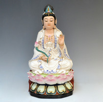 Sitting Lotus The Great Trend of the Three Sacred Spirits of the West to the Guanyin Bodhisattva Buddha Statue Ornament Town House Feng Shui Enshrine Buddha Statue