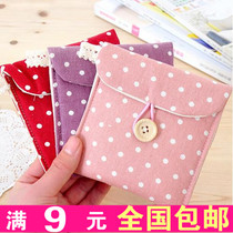 2006 Korea fresh wave point cotton linen sanitary towels with sanitary cotton bag to great aunt cotton bag