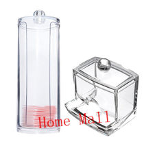 Acrylic Cotton Swab Organizer Box Portable Round Container S