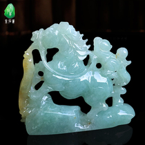 Quarrying Weng natural Myanmar jade horse to success Jade Old species hydrated jade Jade a goods ornaments