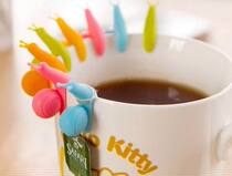 Creative colorful snail tea bag holder paper cup glass color recognizer silicone snail tea lanyard