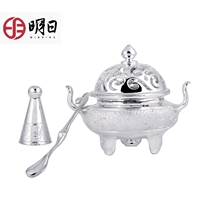  Tomorrows 999-foot silver incense burner Pagoda incense burner Incense burner Incense utensils Sandalwood stove Agarwood stove