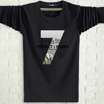 Men cotton T-shirt long sleeve men 2018 new autumn print long sleeve casual T-shirt students wear autumn coat