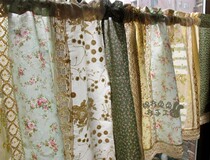 Green forest ~~ retro country cotton hand patchwork half curtain custom