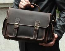 Retro Crazy Leather Camera Bag SLR Mens Hand bag Shoulder shoulder bag Head Layer Cowhide Leather Postman Mens Bag