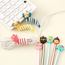 Korean cute animal fashion long wire Winder light loose bear hub super cute earphone wire organizer