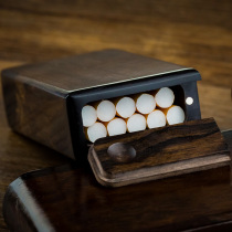 Cigarette case Wooden thin cigarette case 20 pieces vintage black rosewood cigarette case slide cover Whole wood cigarette with hundred names lettering