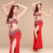 Belly dance suit performance suit High-grade bra performance clothing sexy Indian dance suit Adult practice suit