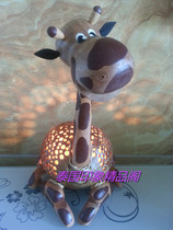 Handicraft Coconut Coconut Shell Lamp Seated Giraffe Lamp Thailand Banna Night Market Featured Handicraft Manufacturer