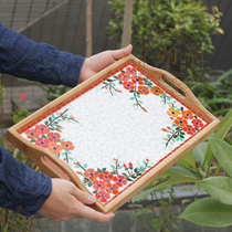 Yue Sen Huo Yue) European creative decorative mosaic tea tray breakfast plate large size gift gift