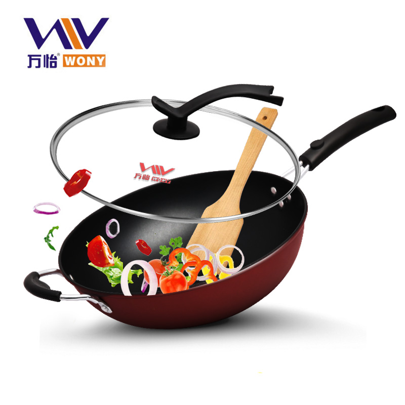 Non-stick wok 32 wok pan used on induction cooker liquefied gas stew pot Household non-stick pan