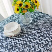 Day style and wind and blue field dining room table cloth date traditional retro plaid fresh cloth art cotton linen art tea table cloth