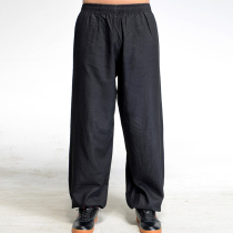 Bai Ling brand spring and summer training pants Mens and womens Taijiquan practice pants Cotton and hemp brocade tai Chi pants bloomers anti-static