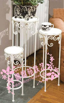 yH004 green flower stand simple modern single iron indoor shelf white flower pot stand special price