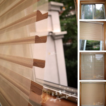 Shading Shangri-La curtain imitation hemp clean surface plain color 3 layer high-grade cloth Louver window screen bedroom curtain custom roller curtain