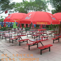  Student canteen dining table Outdoor four-person siamese table and chair Staff canteen table and chair Rectangular bench table Unit table