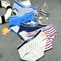 Navy Strip Point Pure Cotton Flat Ladys underwear neutral TT LES Sports Triangle underwear