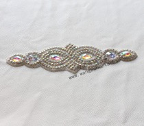 AB color long bar rhinestone nail bead accessories handmade DIY bag hair band material Latin dance dress decoration color diamond flower