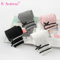 2019 new girl hit bottom pants children even pantyhose female baby pants socks with thick butterfly knot 90% in spring and autumn
