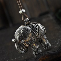 Retro original handmade literary style Miao Yin Fu elephant long necklace sweater chain womens national style