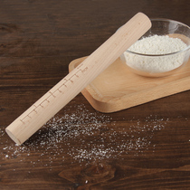Rolling pin Solid wood baking tool Pressing stick Bread pizza skin rod Dumpling skin Rolling pin with scale size number