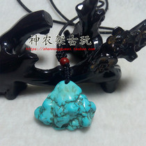 Hubei Shennongzhu Bamboo Mountain Natural Original Stone Original Mine None Optimisation of green pine stone with shape pendant necklace wool coat chain