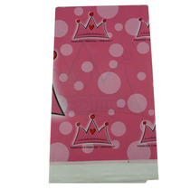Party supplies cartoon pattern birthday party layout disposable tablecloth tablecloth plastic tablecloth Pink 1 year old