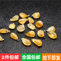 Natural polished casket crystal pendant raw stone diy jewelry teaching specimen mineral crystal