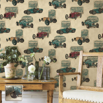Retro American wallpaper personality classic car wallpaper personality shop decoration theme hall wallpaper British nostalgia
